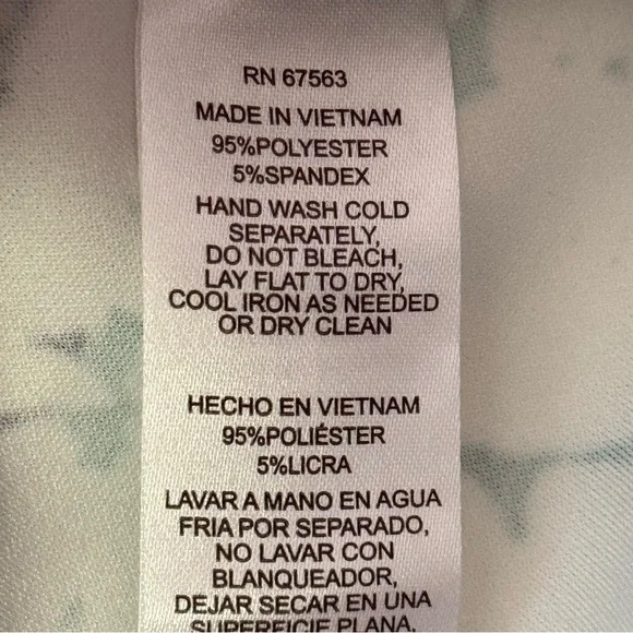 SLNY Floral Green and White Dress - Picture 5 of 5